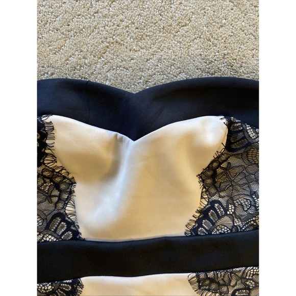 NWT TRIXXI BEIGE/BLACK STRAPLESS MINI DRESS WITH‎ LACE DETAIL SIZE 3 - Picture 9 of 16